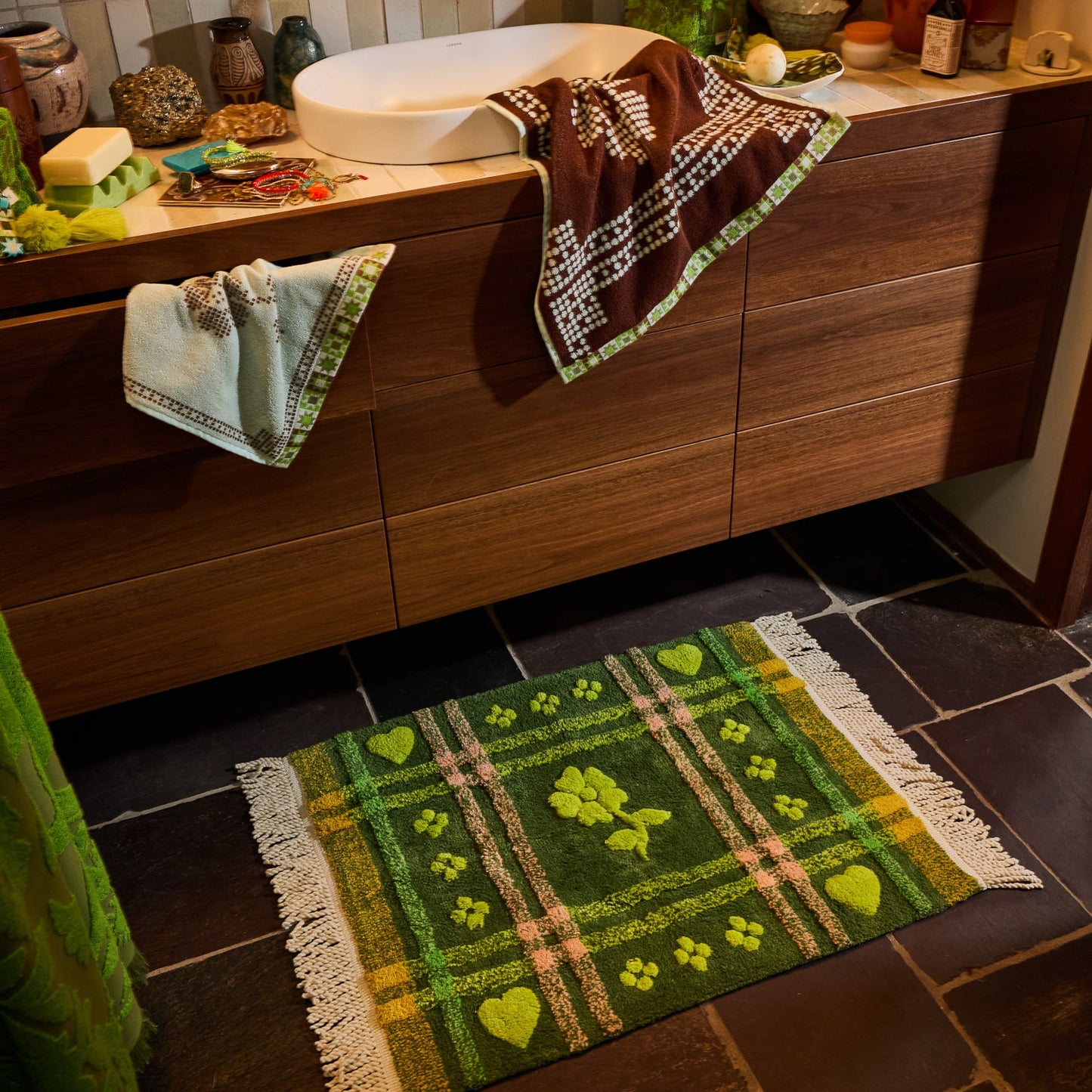 Sage X Clare - Josephine Bath Mat - Hunter Green