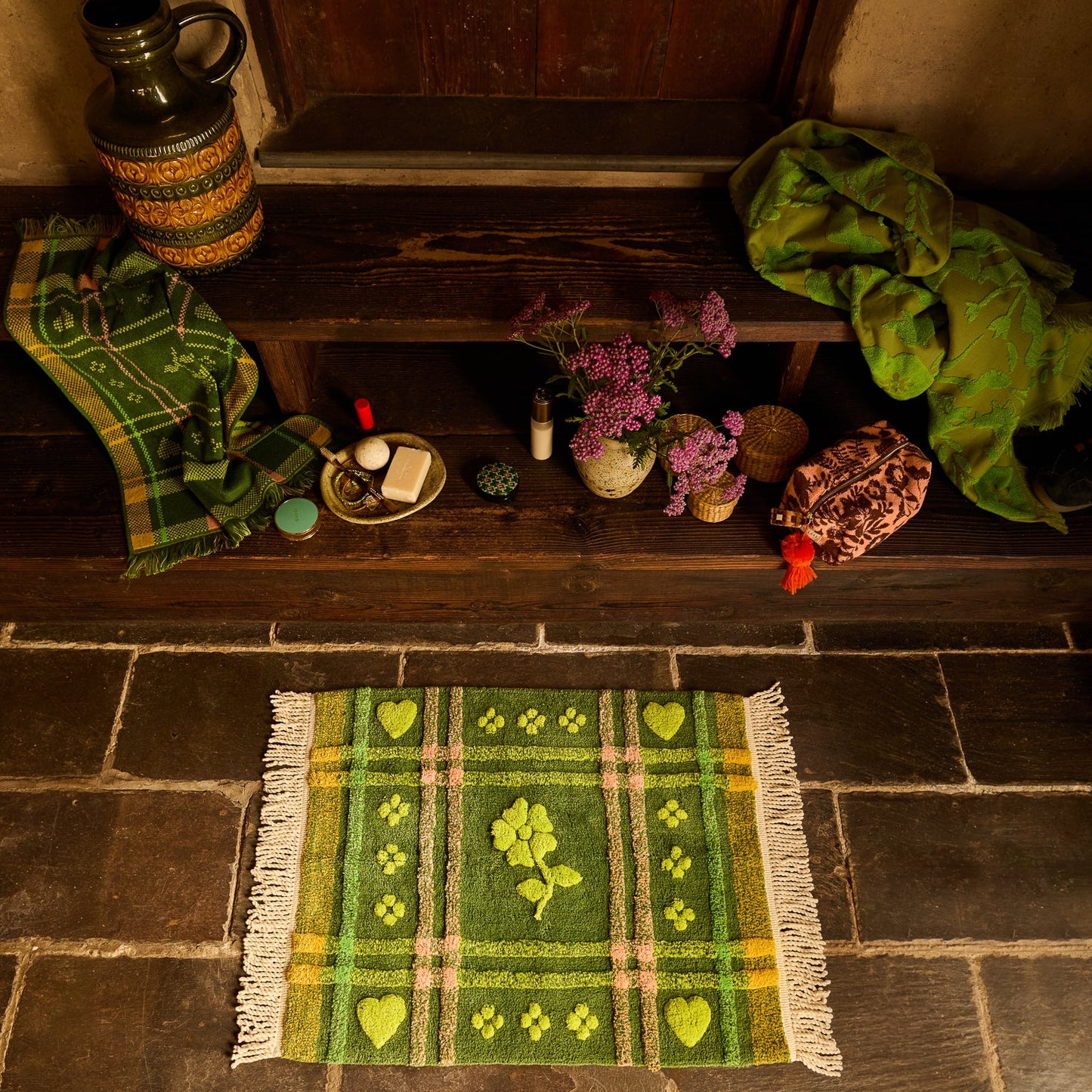 Sage X Clare - Josephine Bath Mat - Hunter Green