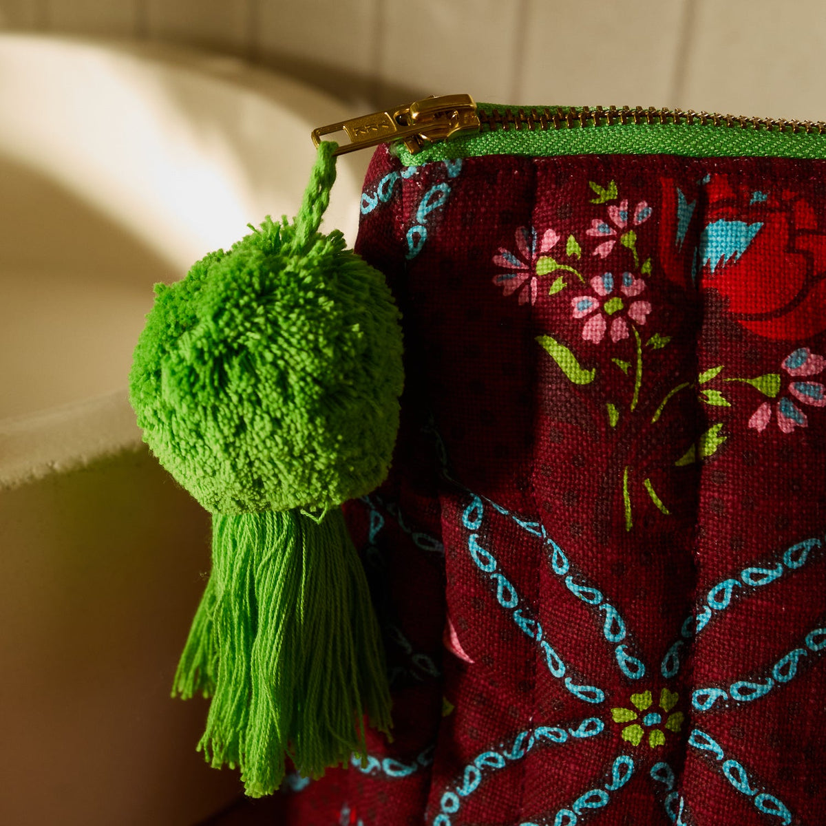 Sage X Clare - Norali Quilted Cosmetic Bag - Sienna
