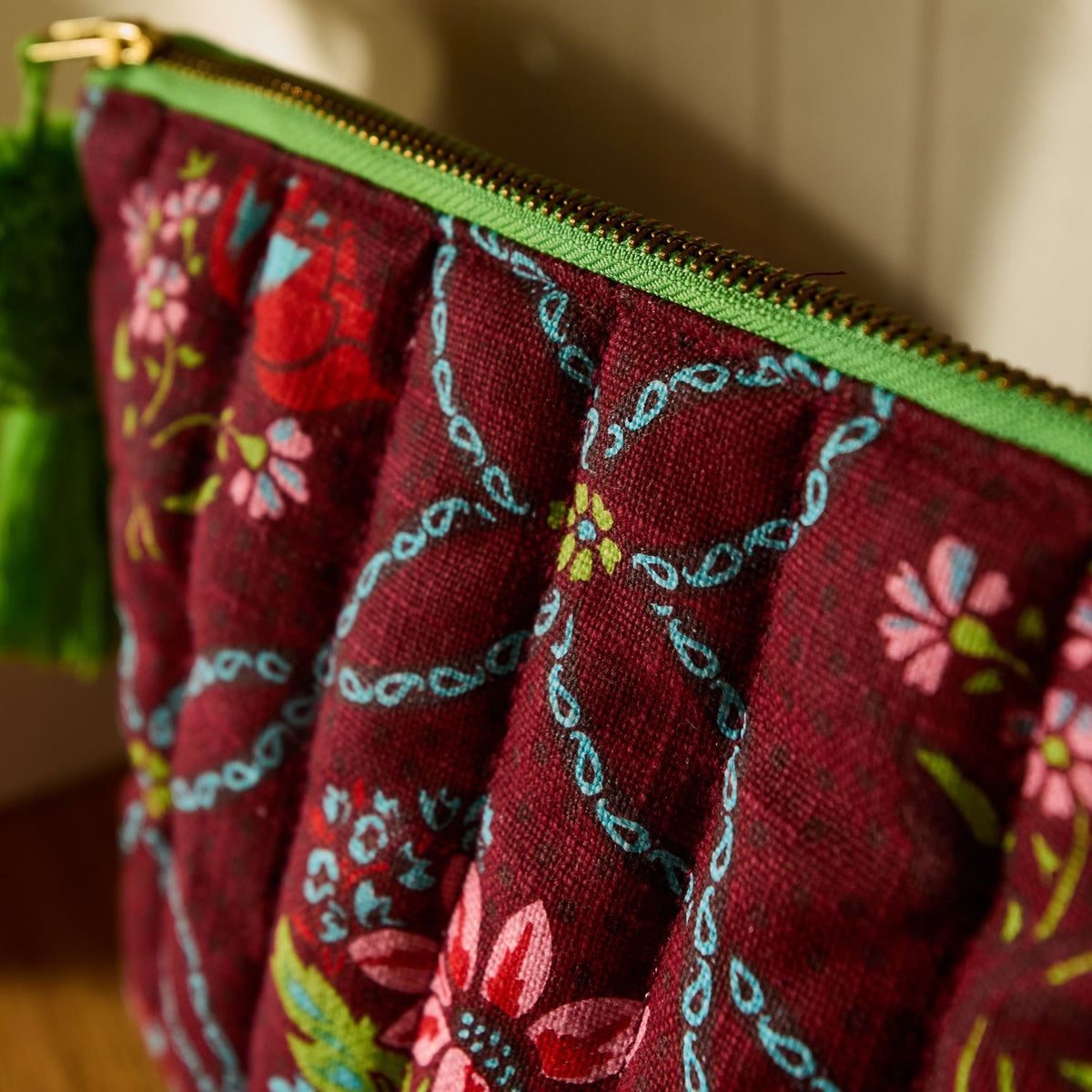 Sage X Clare - Norali Quilted Cosmetic Bag - Sienna