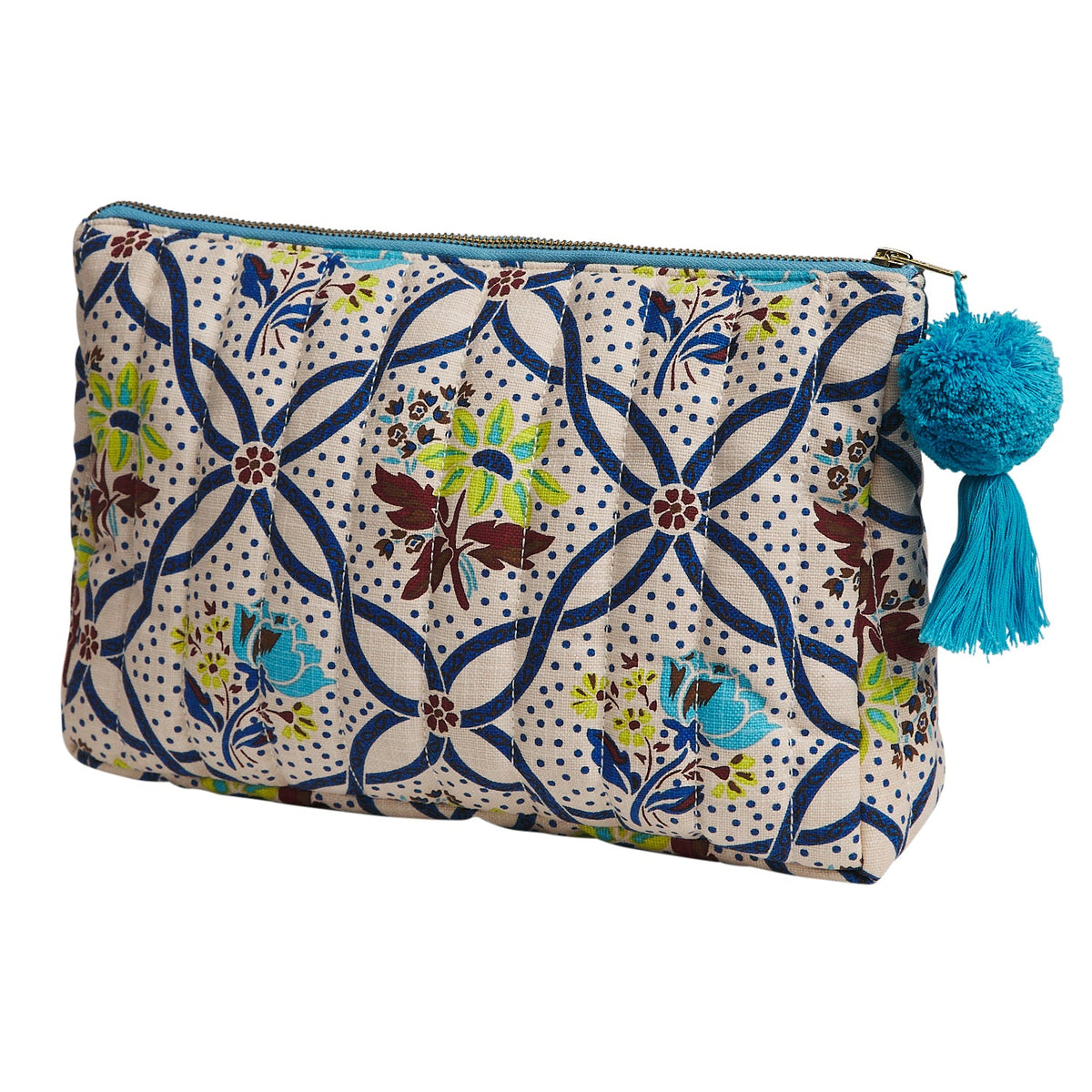 Sage X Clare - Norali Quilted Cosmetic Bag - Ecru