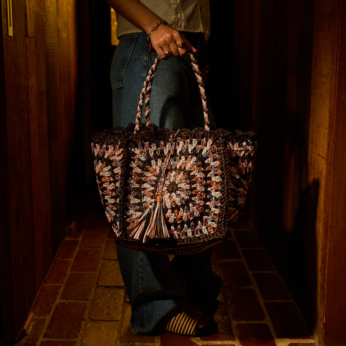 Sage X Clare - Solara Raffia Bag - Umber