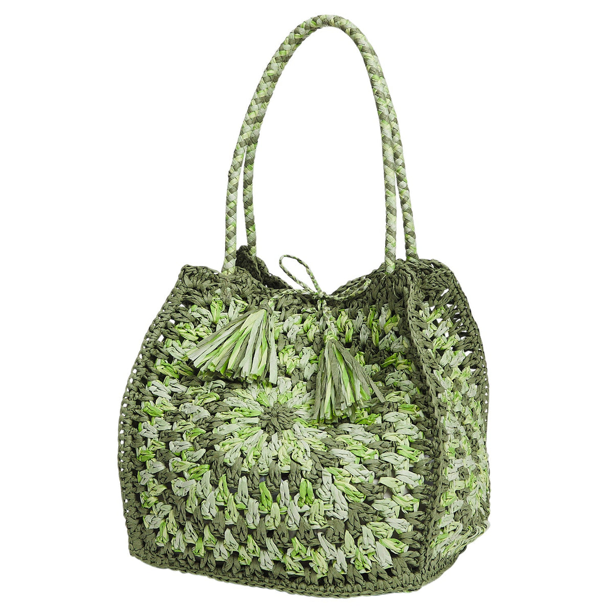 Sage X Clare - Solara Raffia Bag - Hunter Green