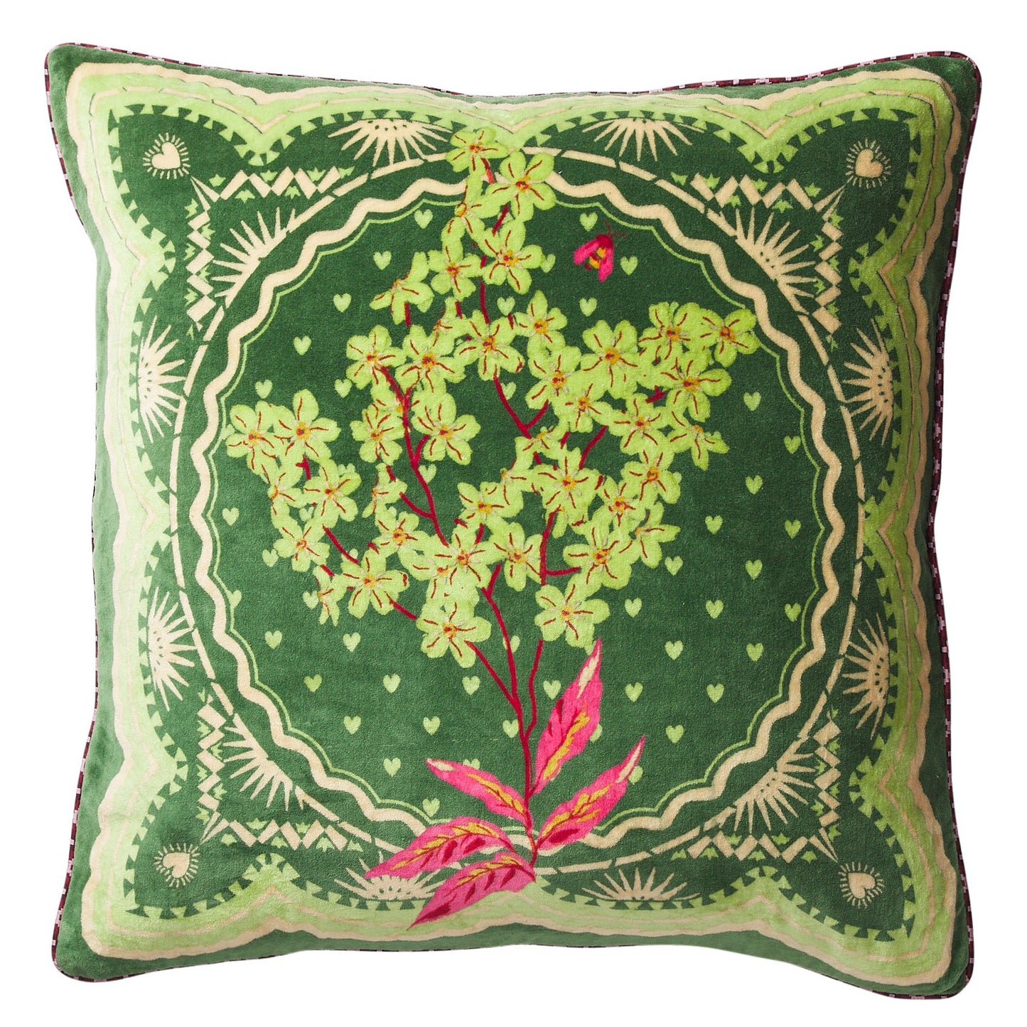 Sage X Clare - Marnie Velvet Cushion - Hunter Green