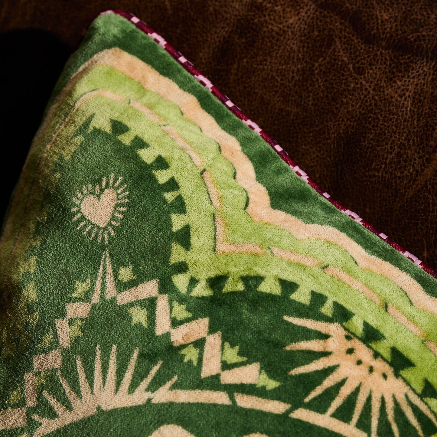 Sage X Clare - Marnie Velvet Cushion - Hunter Green