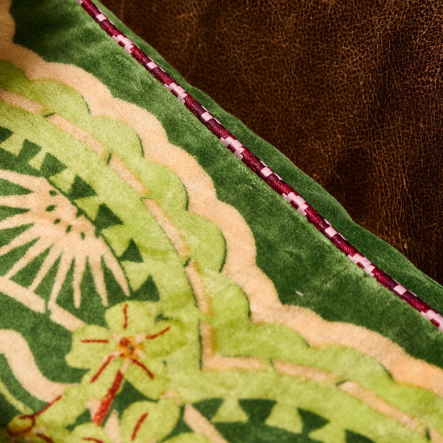 Sage X Clare - Marnie Velvet Cushion - Hunter Green