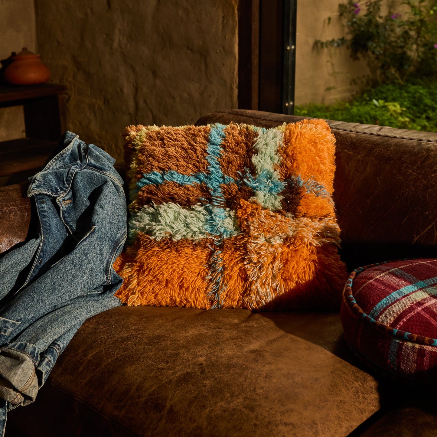 Sage X Clare - Frances Shag Cushion - Sable
