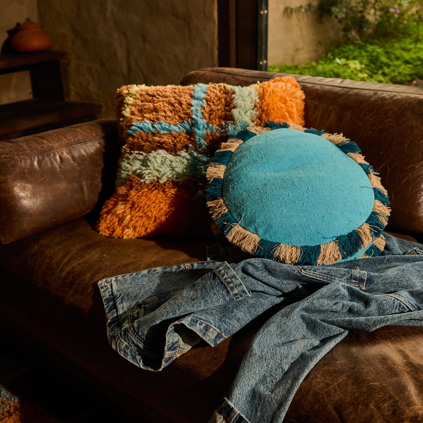 Sage X Clare - Frances Shag Cushion - Sable