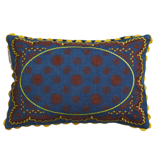 Sage X Clare - Anneliese Reversible Denim Cushion - Peridot