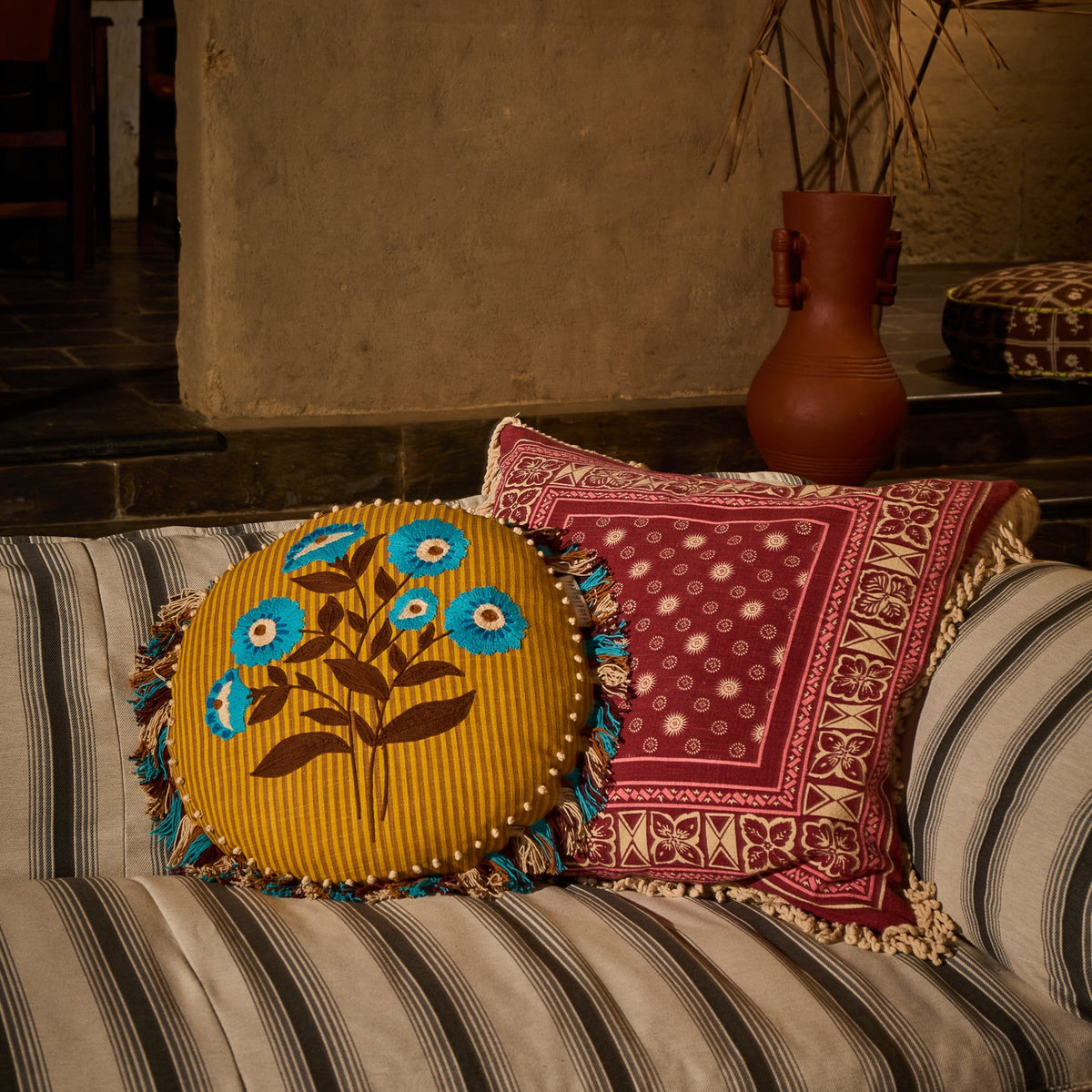 Sage X Clare - Layla Embroidered Cushion