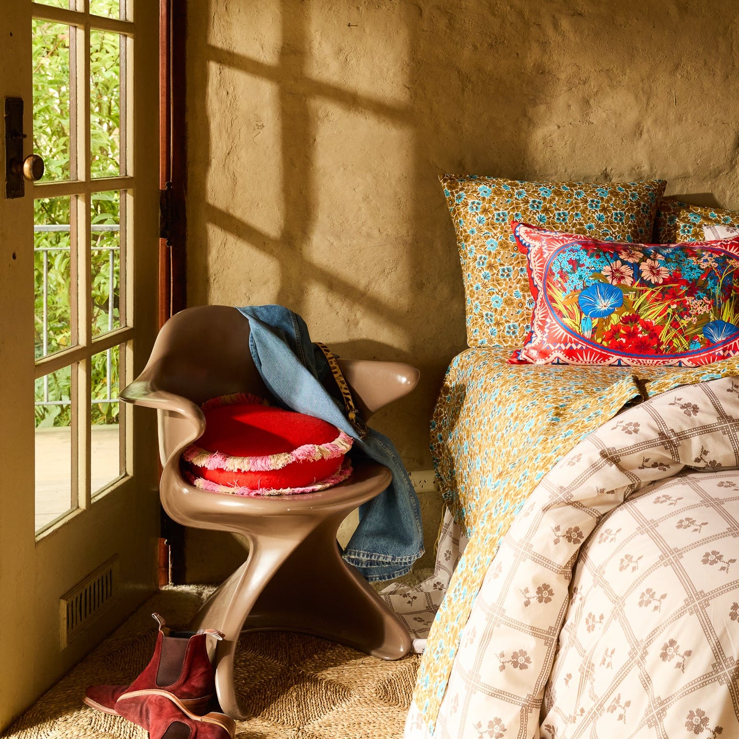 Sage X Clare - Reese Round Cushion - Poppy