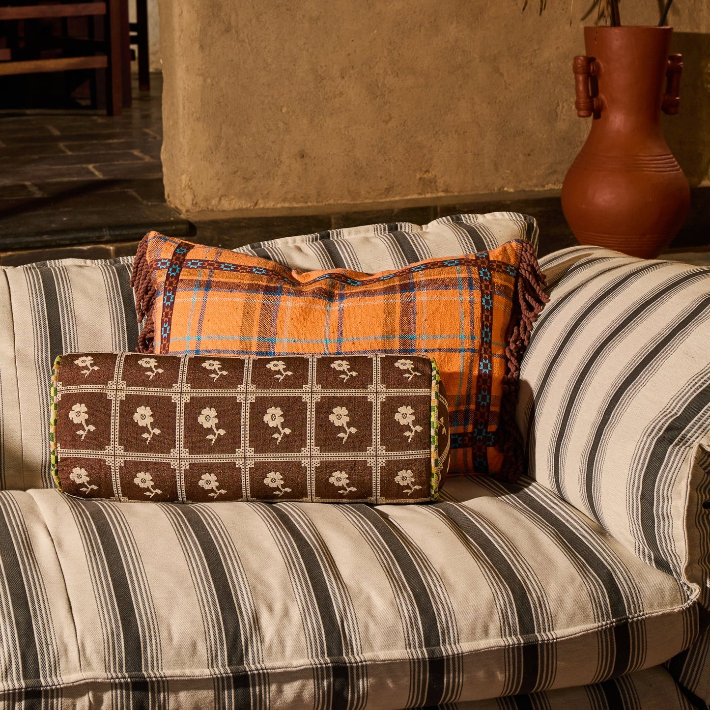 Sage X Clare - Frances Woven Cushion - Citrine