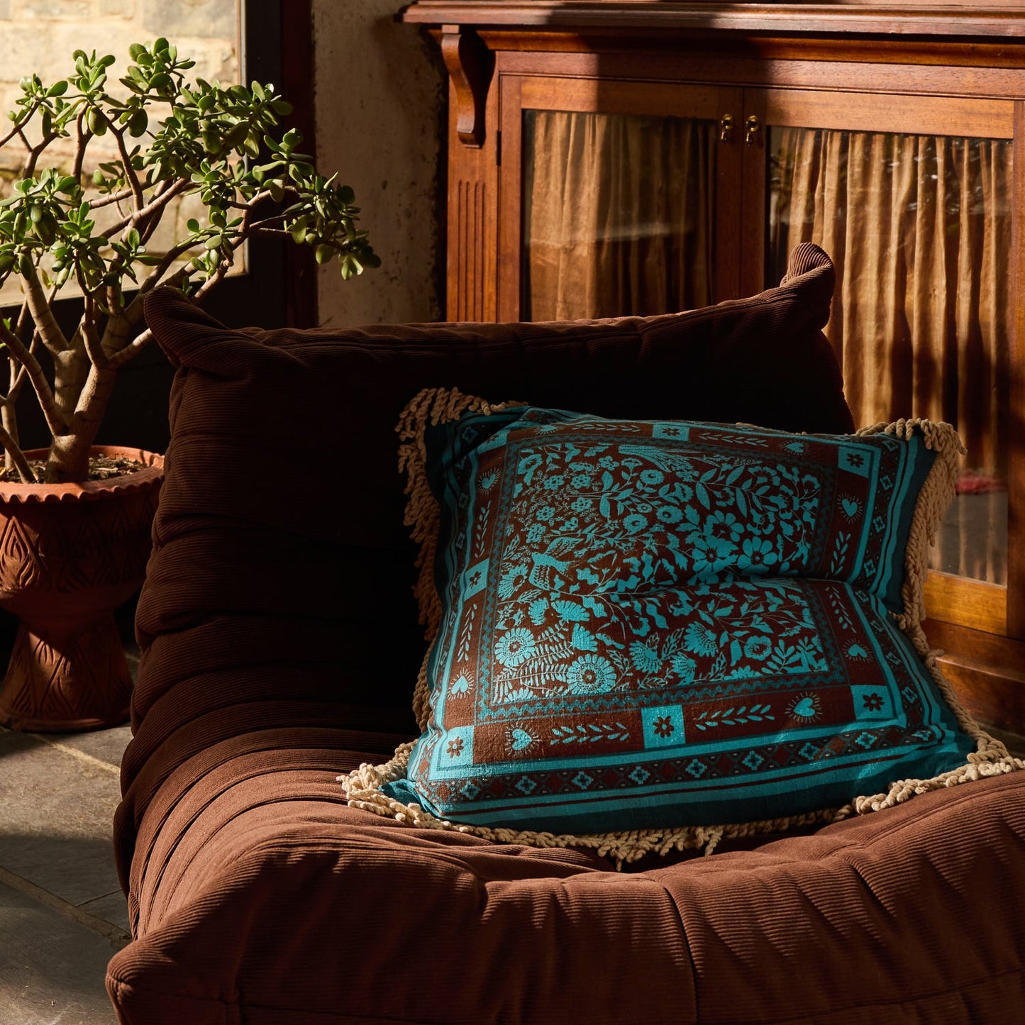 Sage X Clare - Odessa Reversible Cushion - Turquoise