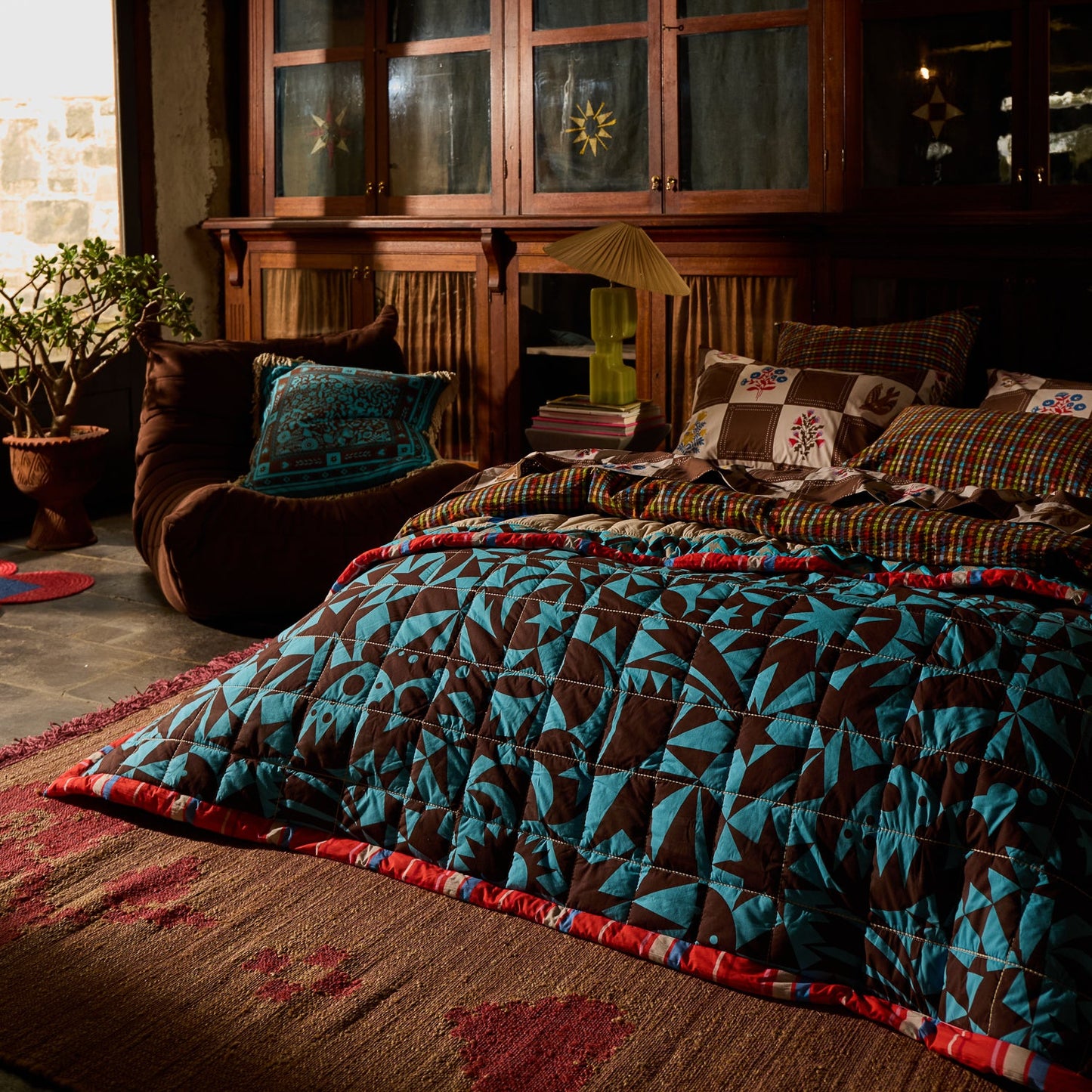 Sage X Clare - Odessa Reversible Cushion - Turquoise