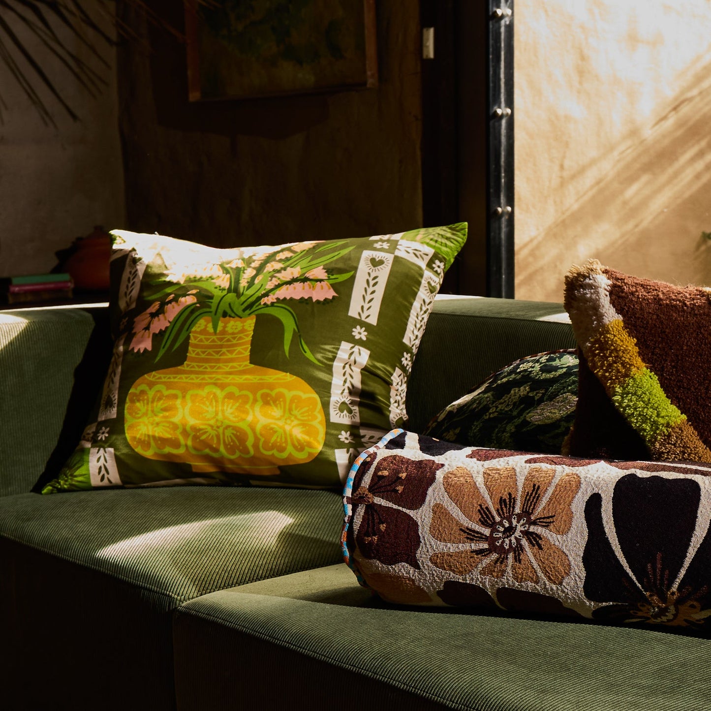 Sage X Clare - Cleo Cushion - Moss