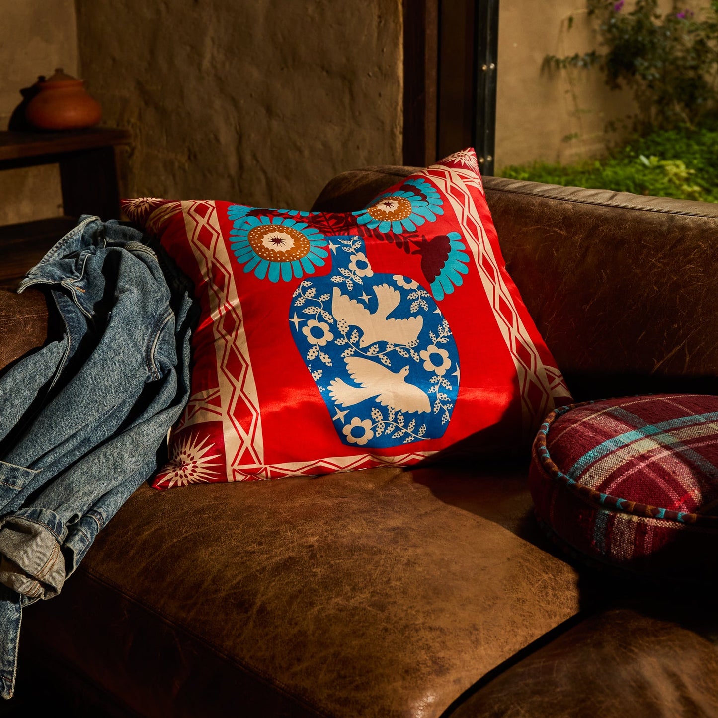 Sage X Clare - Cleo Cushion - Poppy
