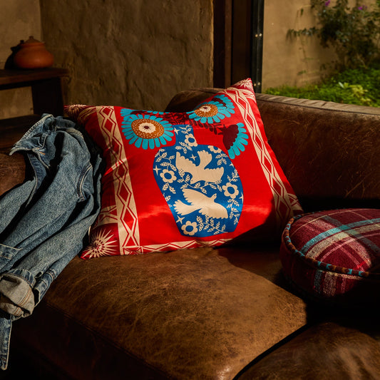 Sage X Clare - Cleo Cushion - Poppy