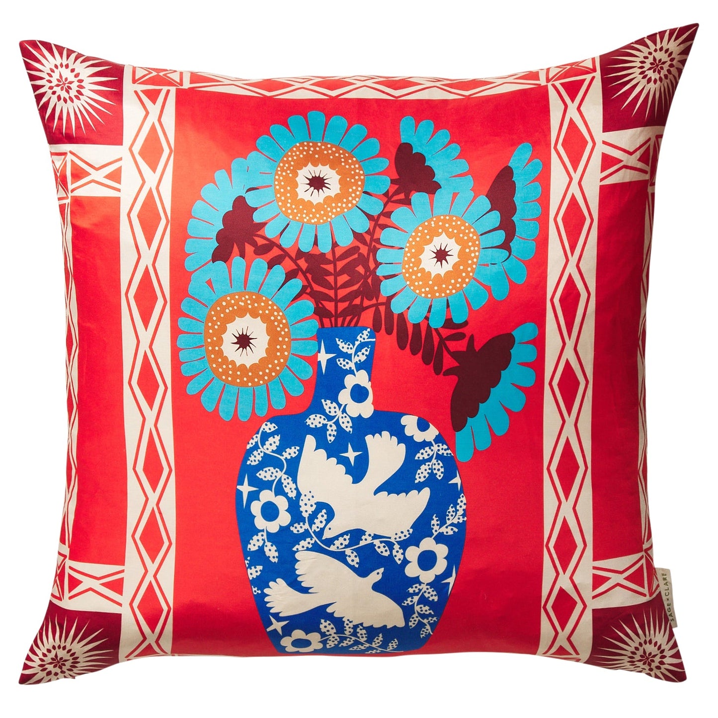 Sage X Clare - Cleo Cushion - Poppy