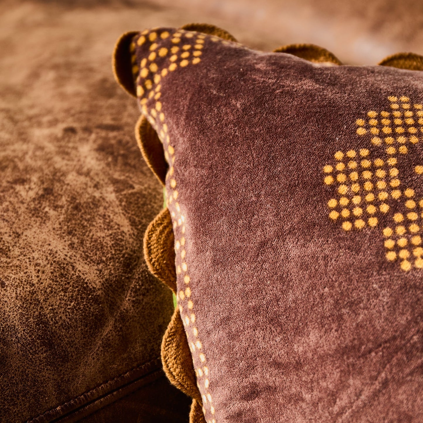 Sage X Clare - Bonny Reversible Velvet Cushion - Tigers Eye