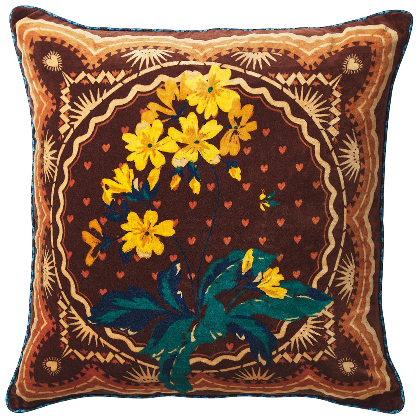 Sage X Clare - Marnie Velvet Cushion - Umber