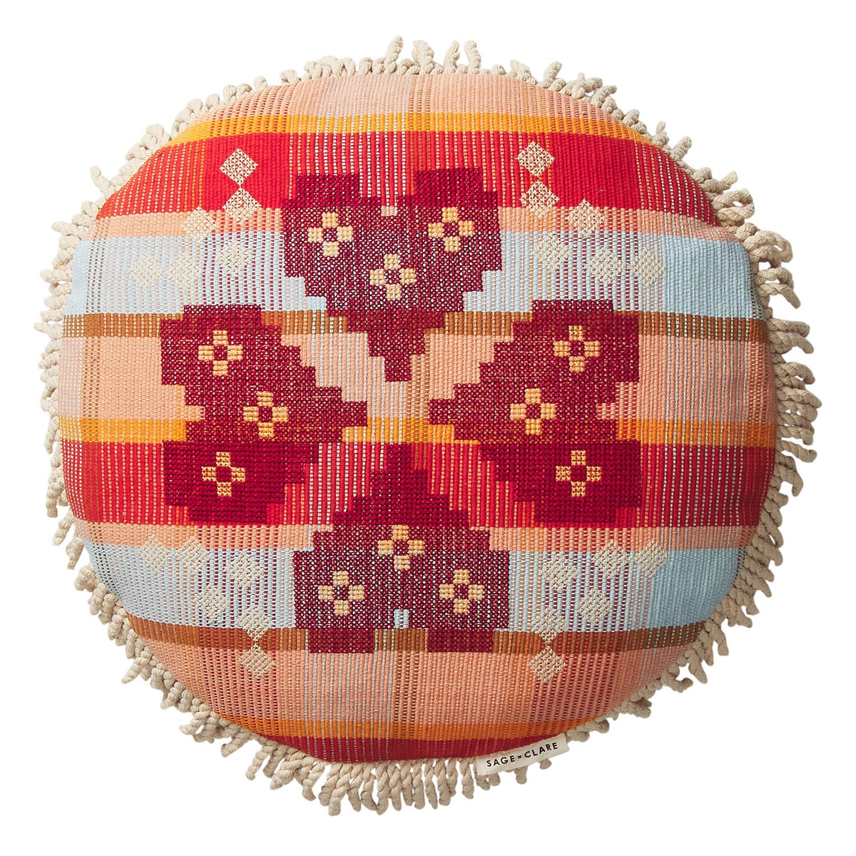 Sage X Clare - Shiloh Cross-Stitched Embroidered Cushion