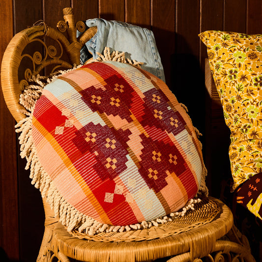 Sage X Clare - Shiloh Cross-Stitched Embroidered Cushion