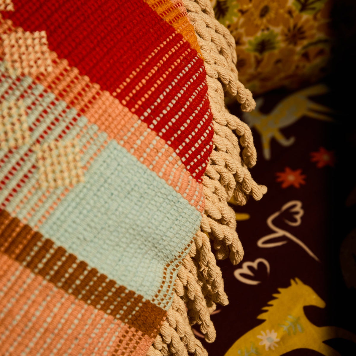 Sage X Clare - Shiloh Cross-Stitched Embroidered Cushion
