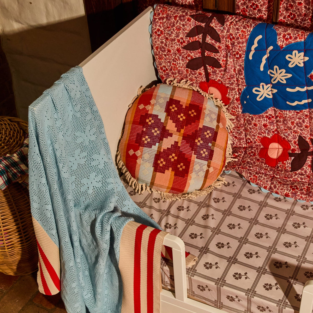 Sage X Clare - Shiloh Cross-Stitched Embroidered Cushion