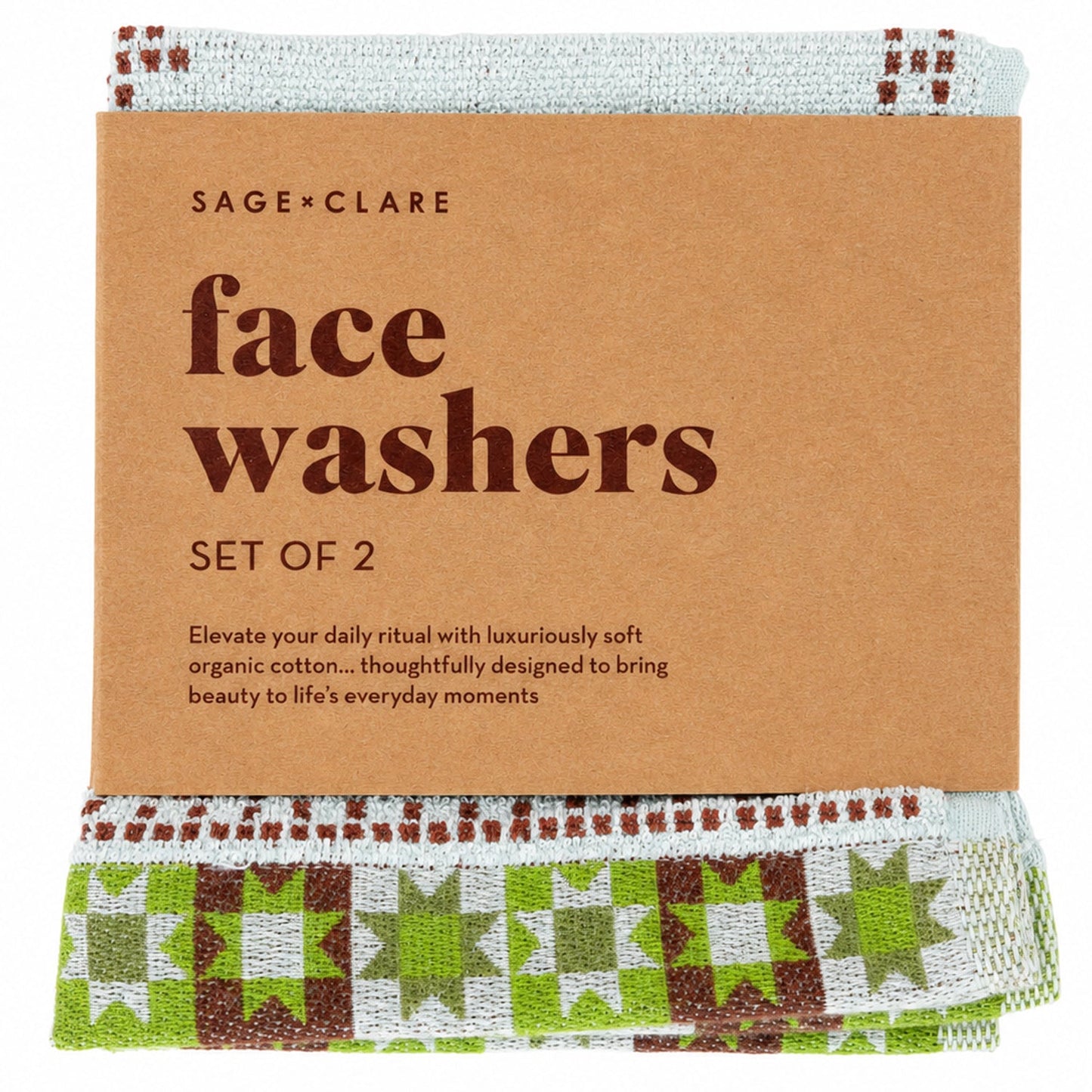 Sage X Clare - Bonny Face Washer Set - Fluorite