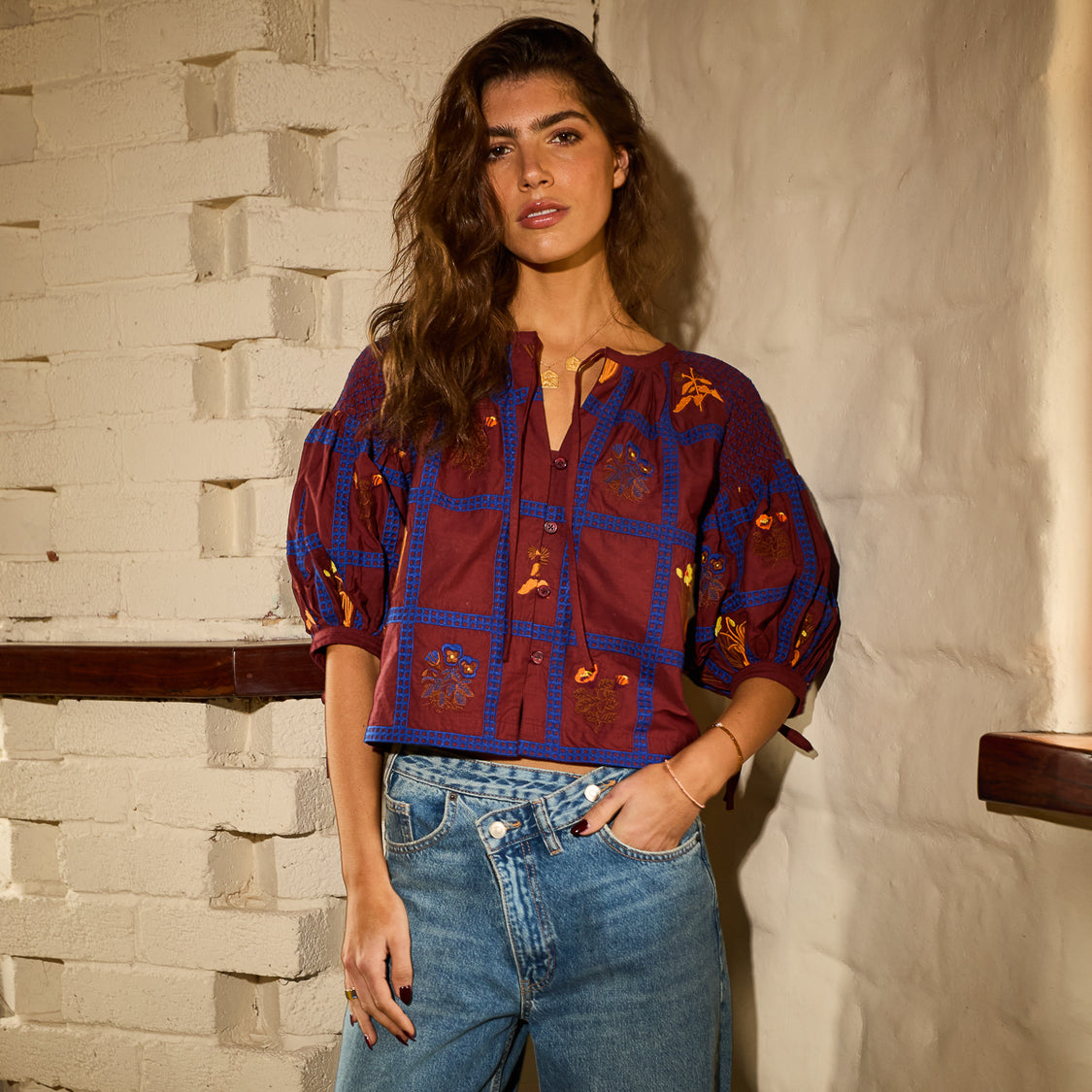 Sage X Clare - Florina Blouse - Rosewood