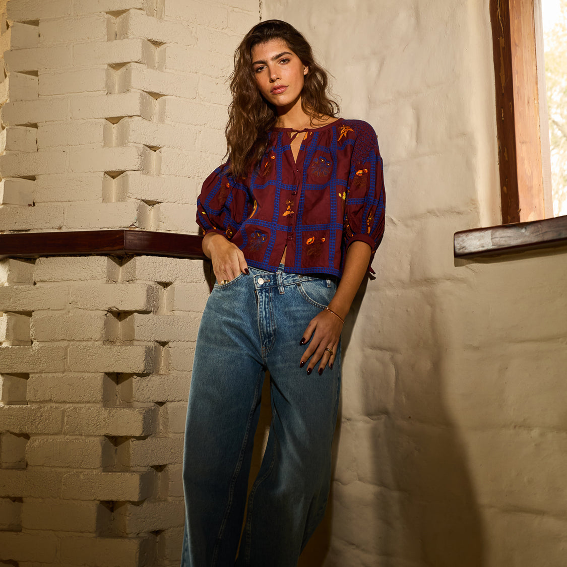 Sage X Clare - Florina Blouse - Rosewood
