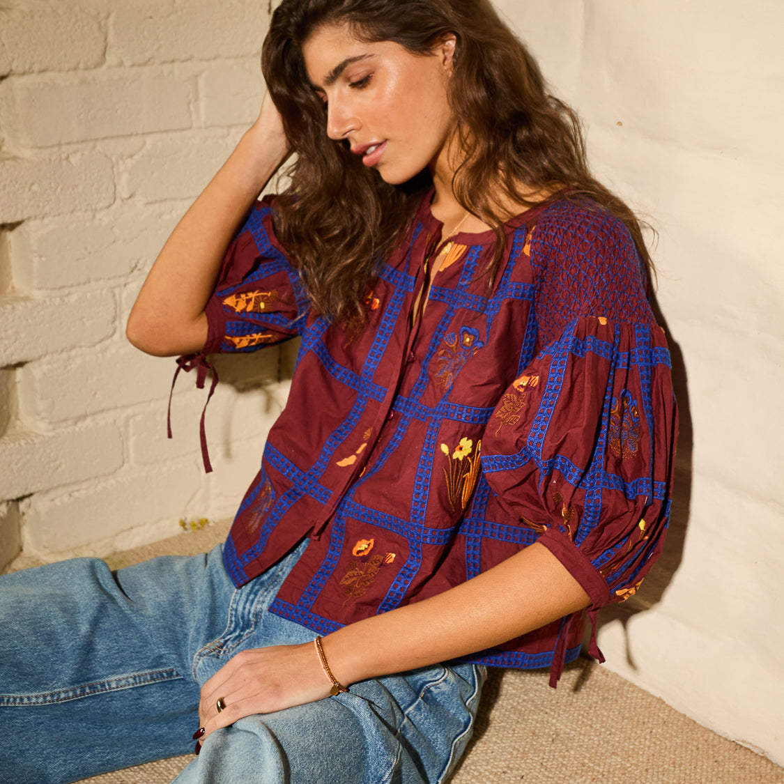 Sage X Clare - Florina Blouse - Rosewood