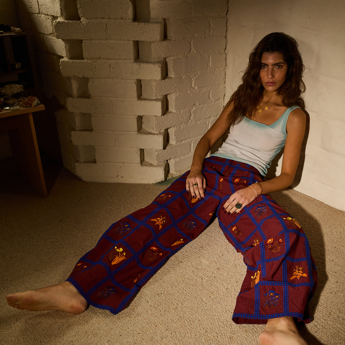 Sage X Clare - Florina Wide Leg Pant - Rosewood