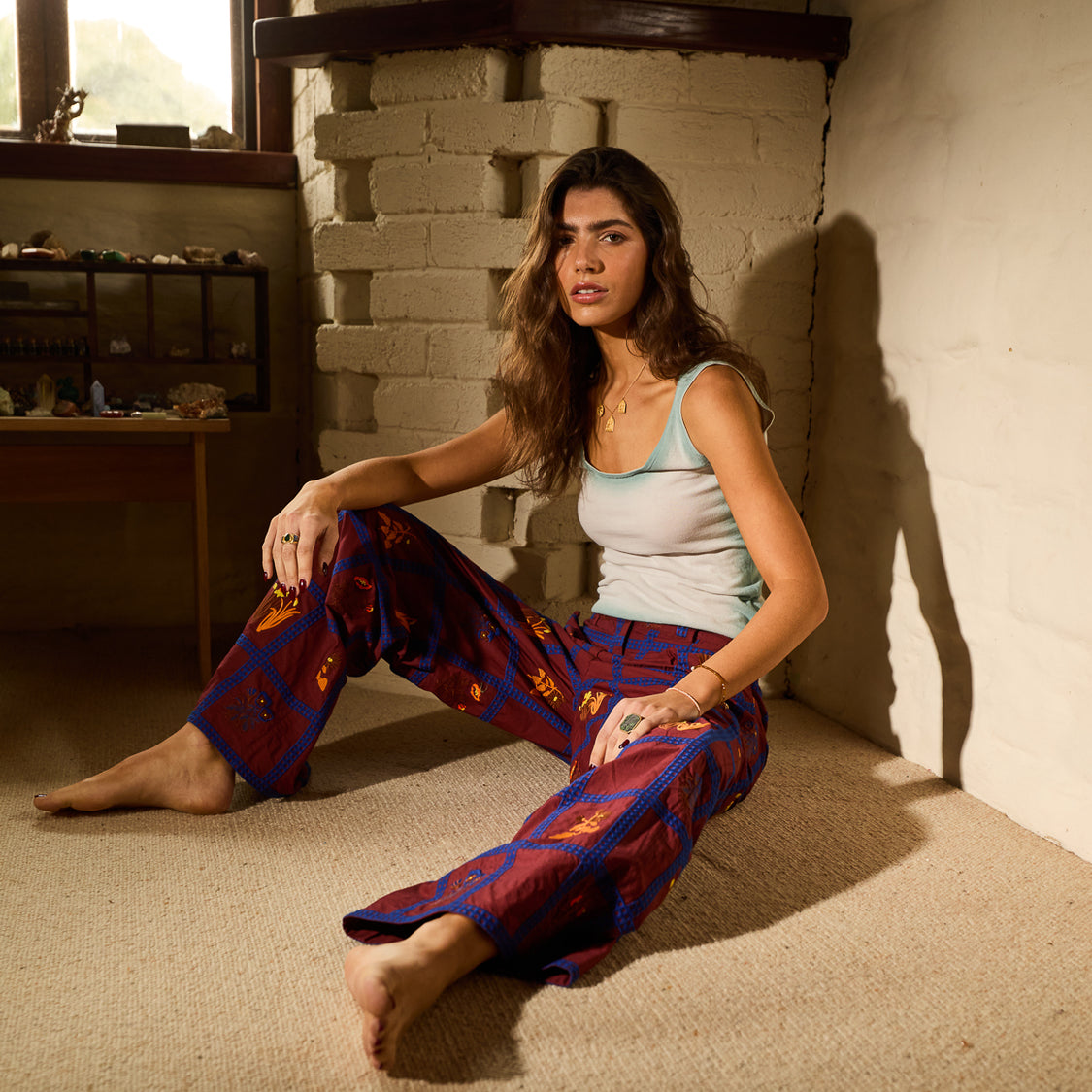 Sage X Clare - Florina Wide Leg Pant - Rosewood