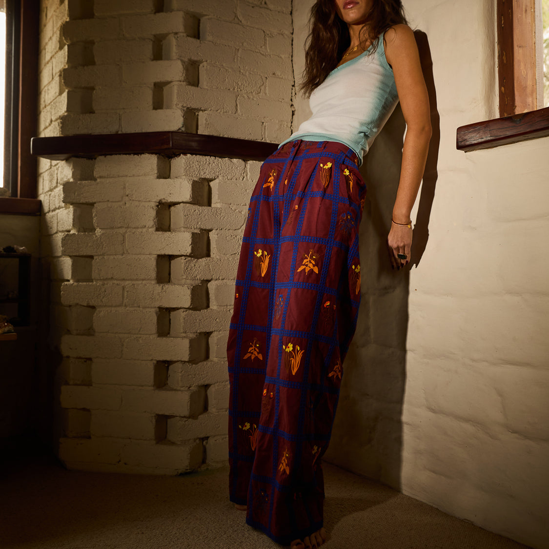 Sage X Clare - Florina Wide Leg Pant - Rosewood