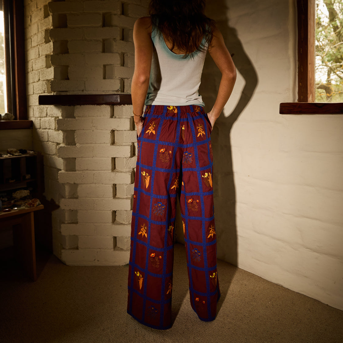 Sage X Clare - Florina Wide Leg Pant - Rosewood