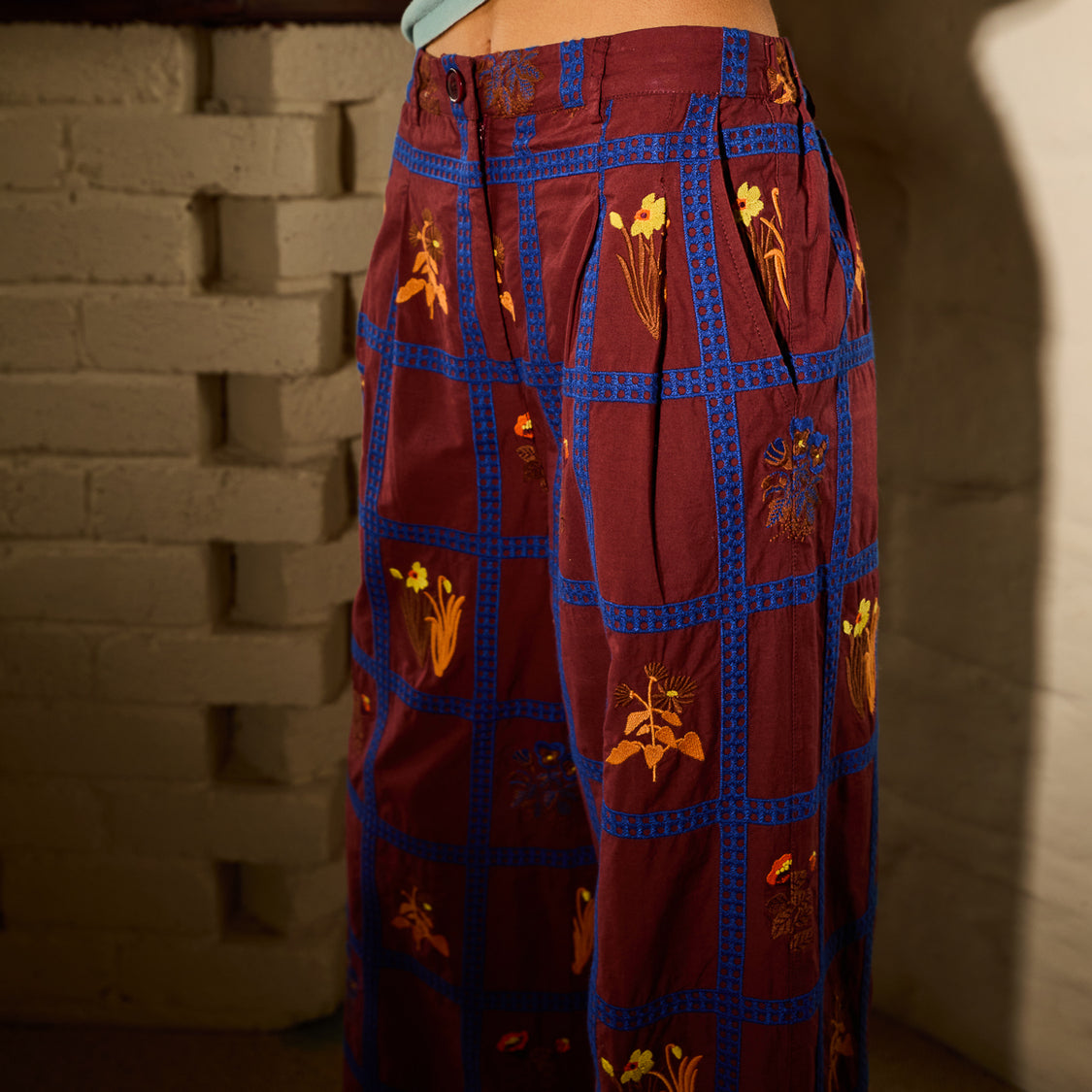 Sage X Clare - Florina Wide Leg Pant - Rosewood