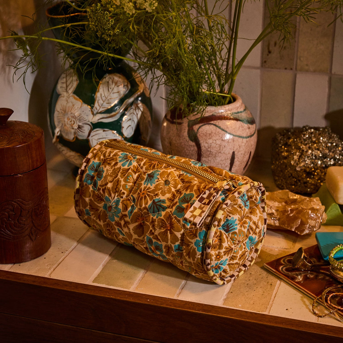 Sage X Clare - Magnolia Makeup Bag - Turquoise