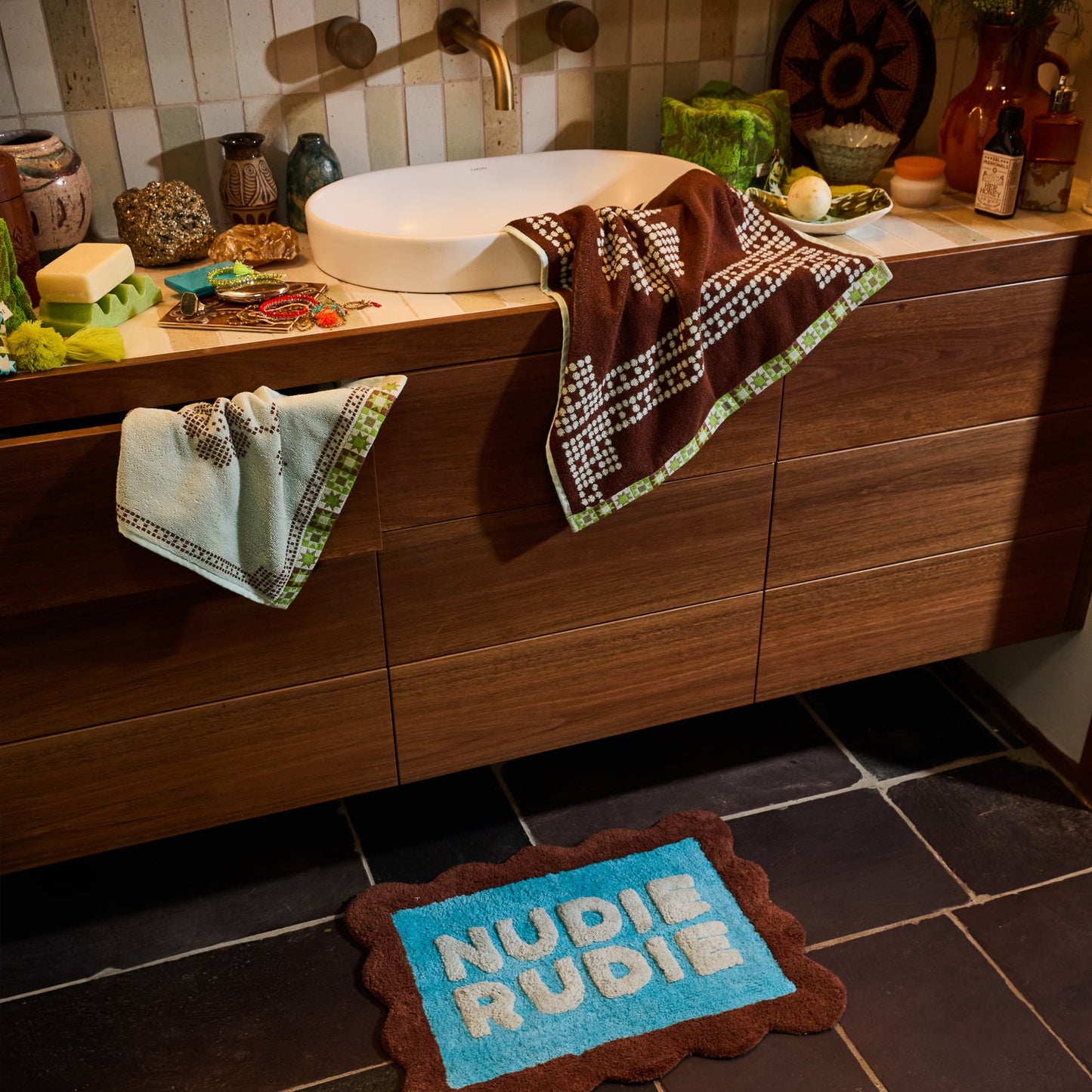 Sage X Clare - Romy Nudie Bath Mat Mini - Turquoise