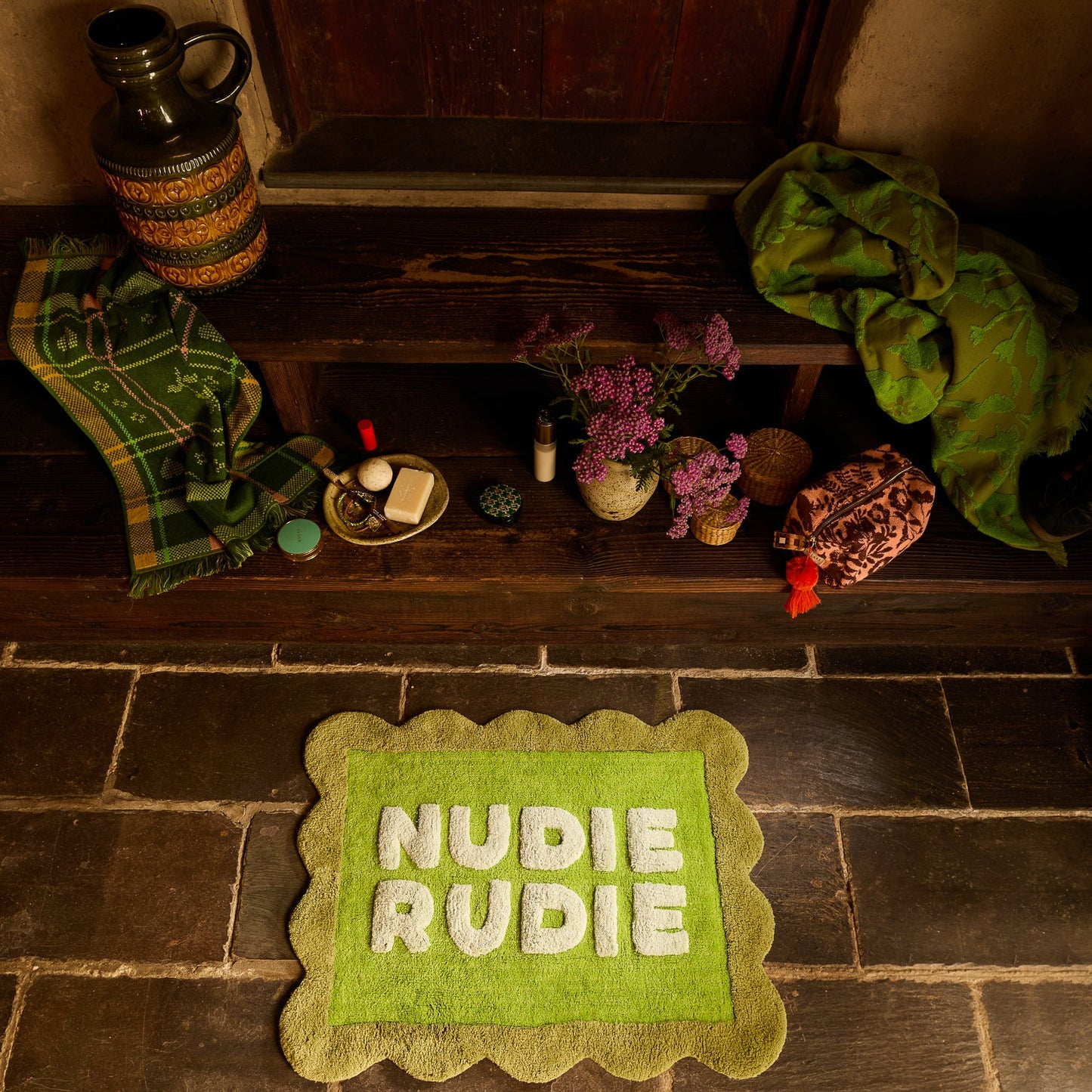 Sage X Clare - Romy Nudie Bath Mat - Cactus Green