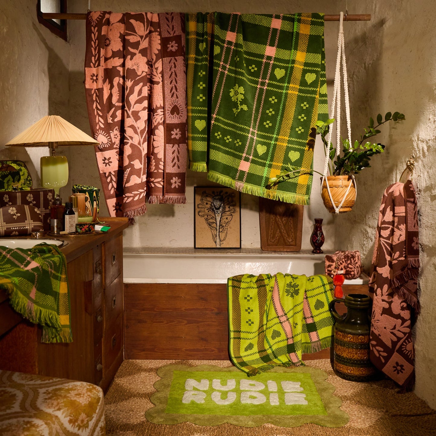 Sage X Clare - Romy Nudie Bath Mat - Cactus Green