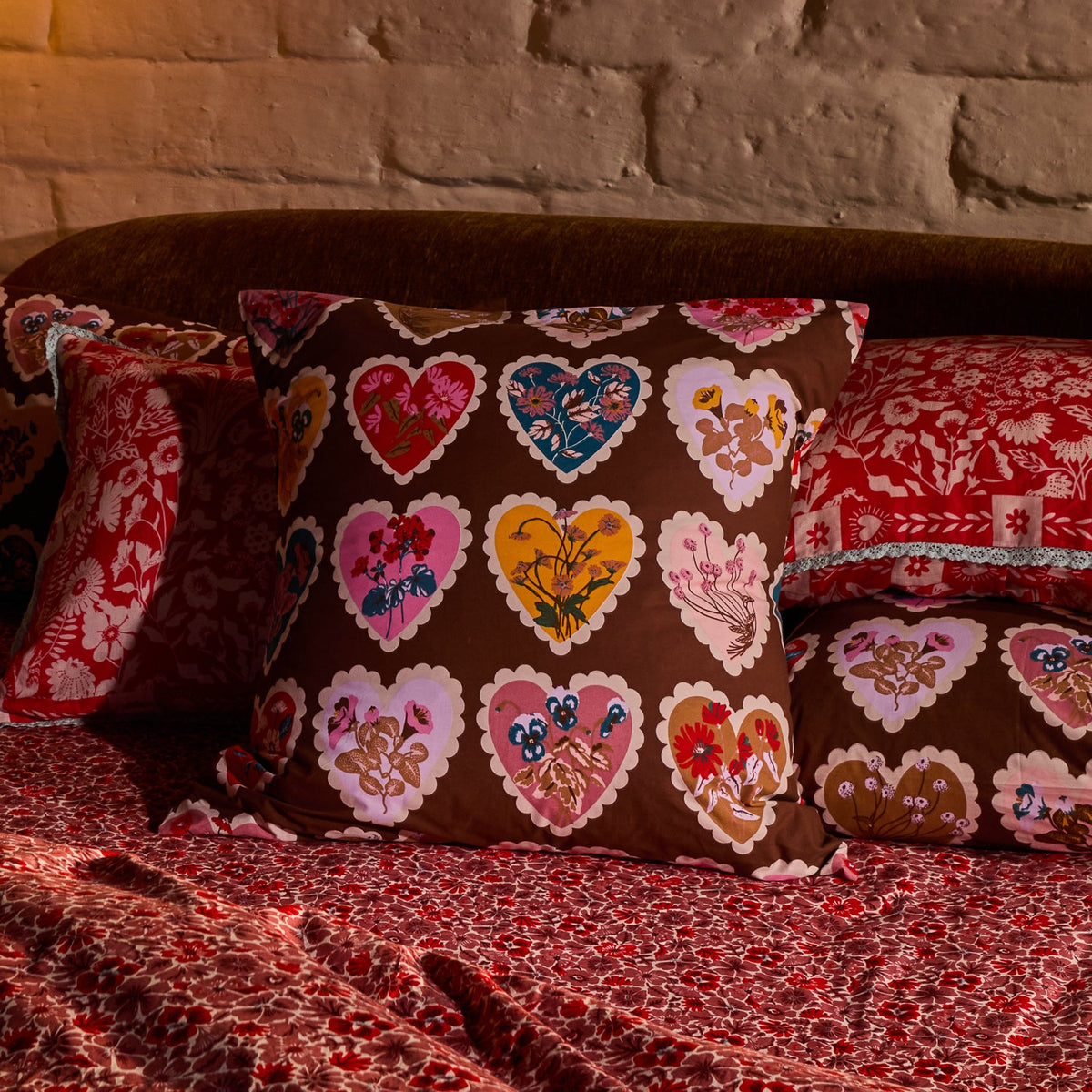 Sage X Clare - Loretta Cotton Euro Pillowcase Set - Umber
