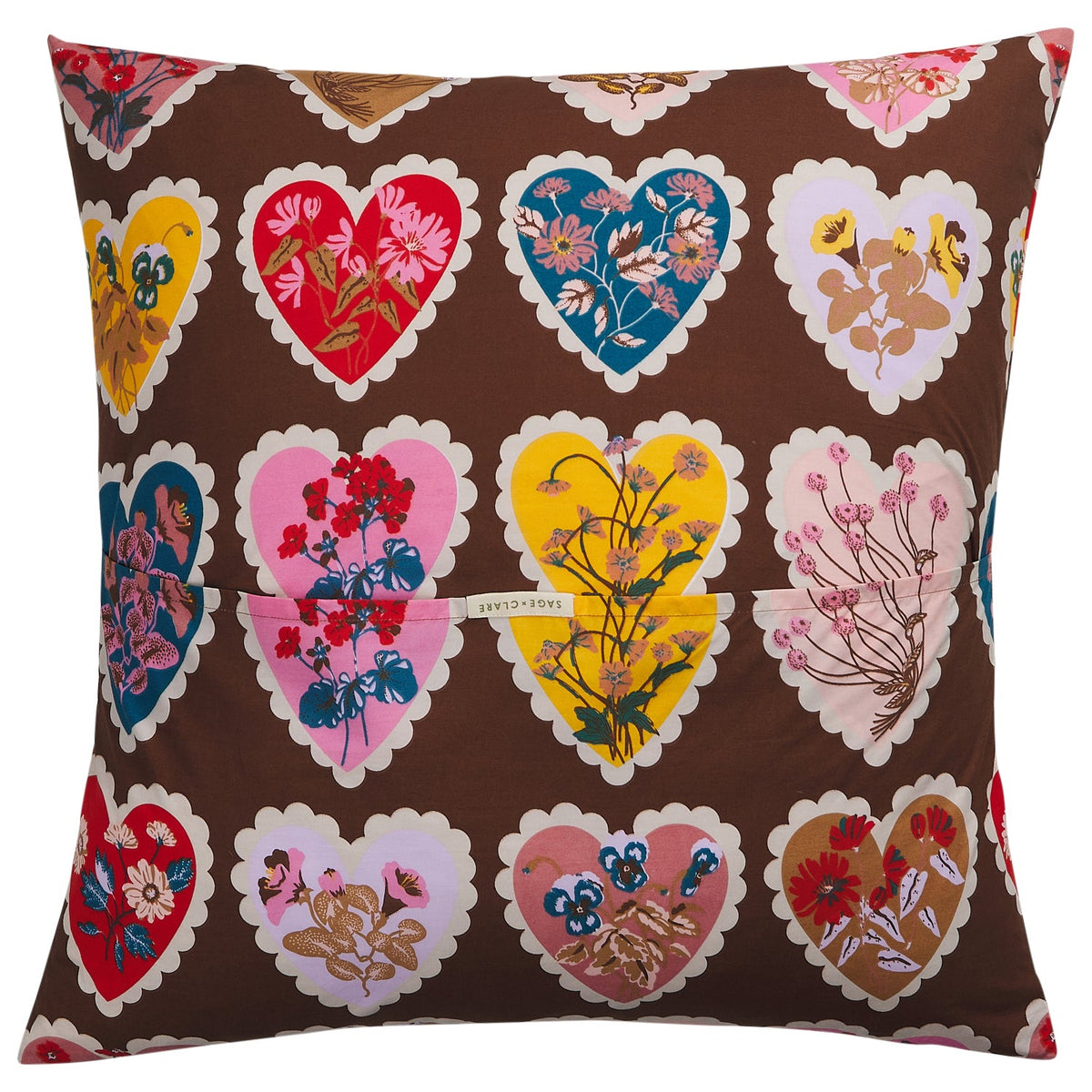 Sage X Clare - Loretta Cotton Euro Pillowcase Set - Umber