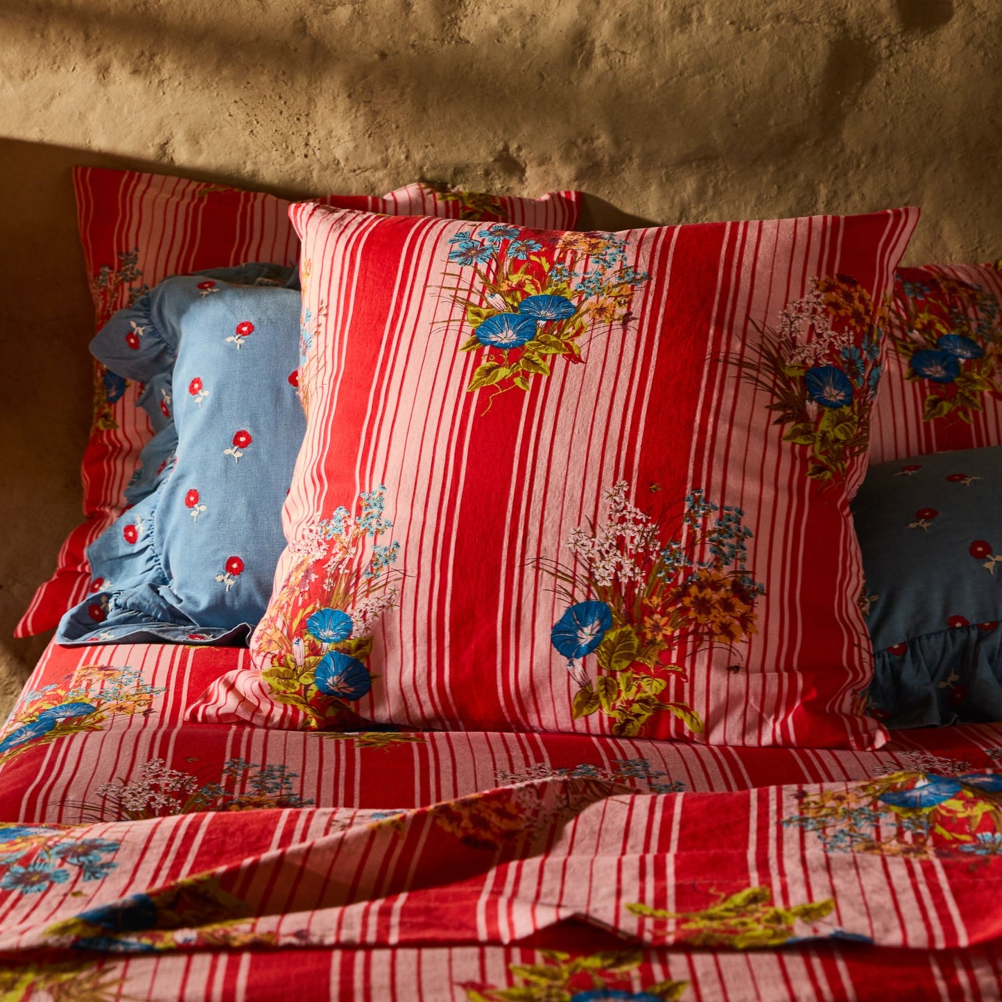 Sage X Clare - Dempsey Linen Euro Pillowcase Set - Poppy
