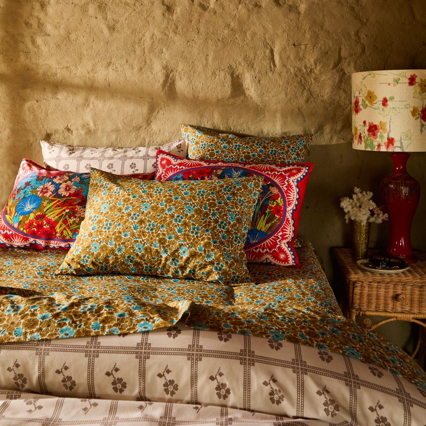 Sage X Clare - Magnolia Cotton Pillowcase Set - Turquoise