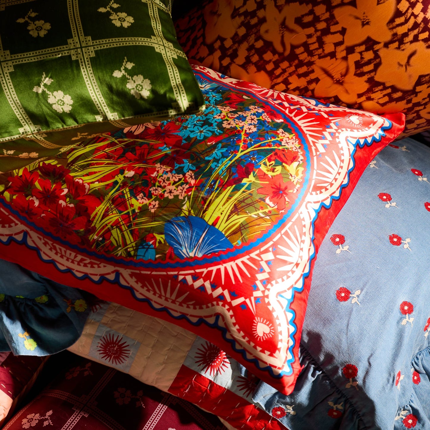 Sage X Clare - Ramona Silk Pillowcase - Poppy