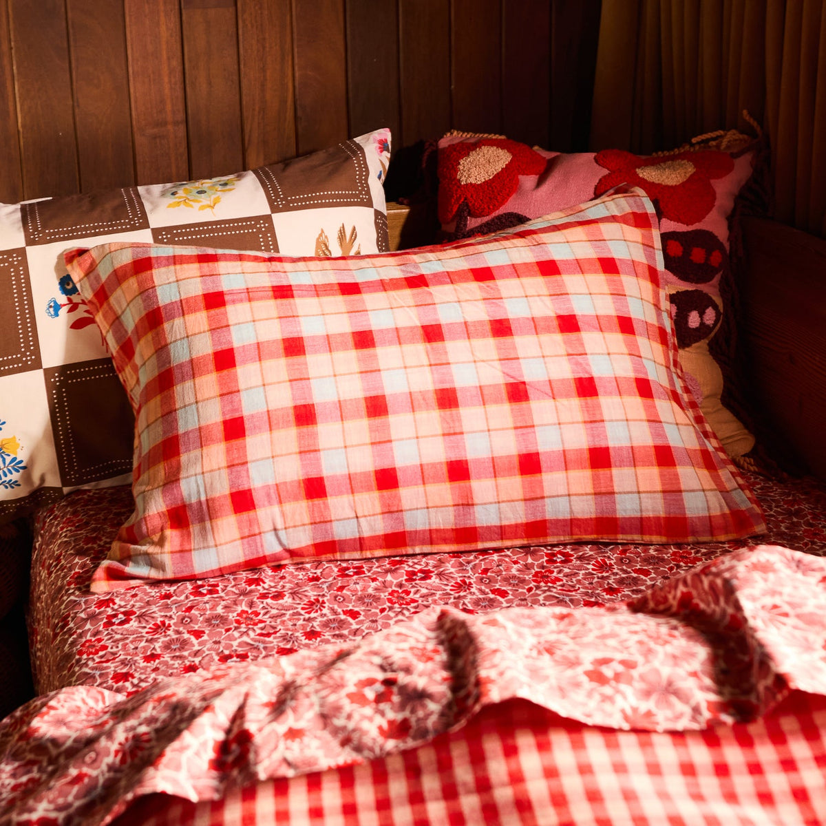 Sage X Clare - Otis Cotton Pillowcase Set - Poppy