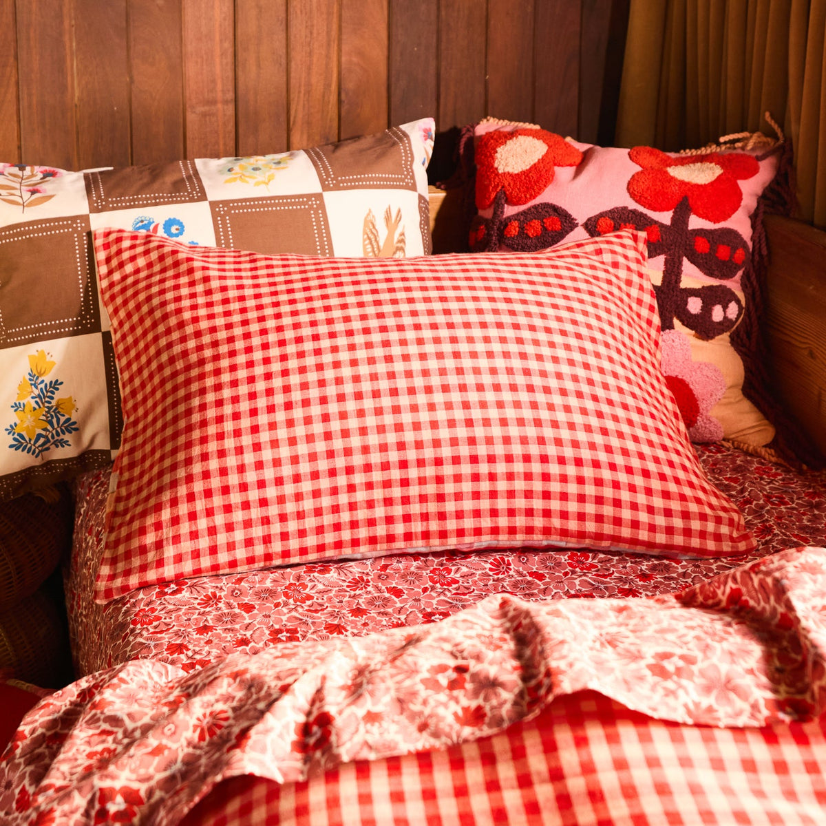 Sage X Clare - Otis Cotton Pillowcase Set - Poppy