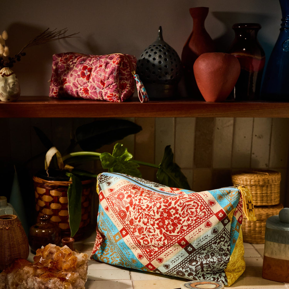 Sage X Clare - Magnolia Travel Pouch - Poppy