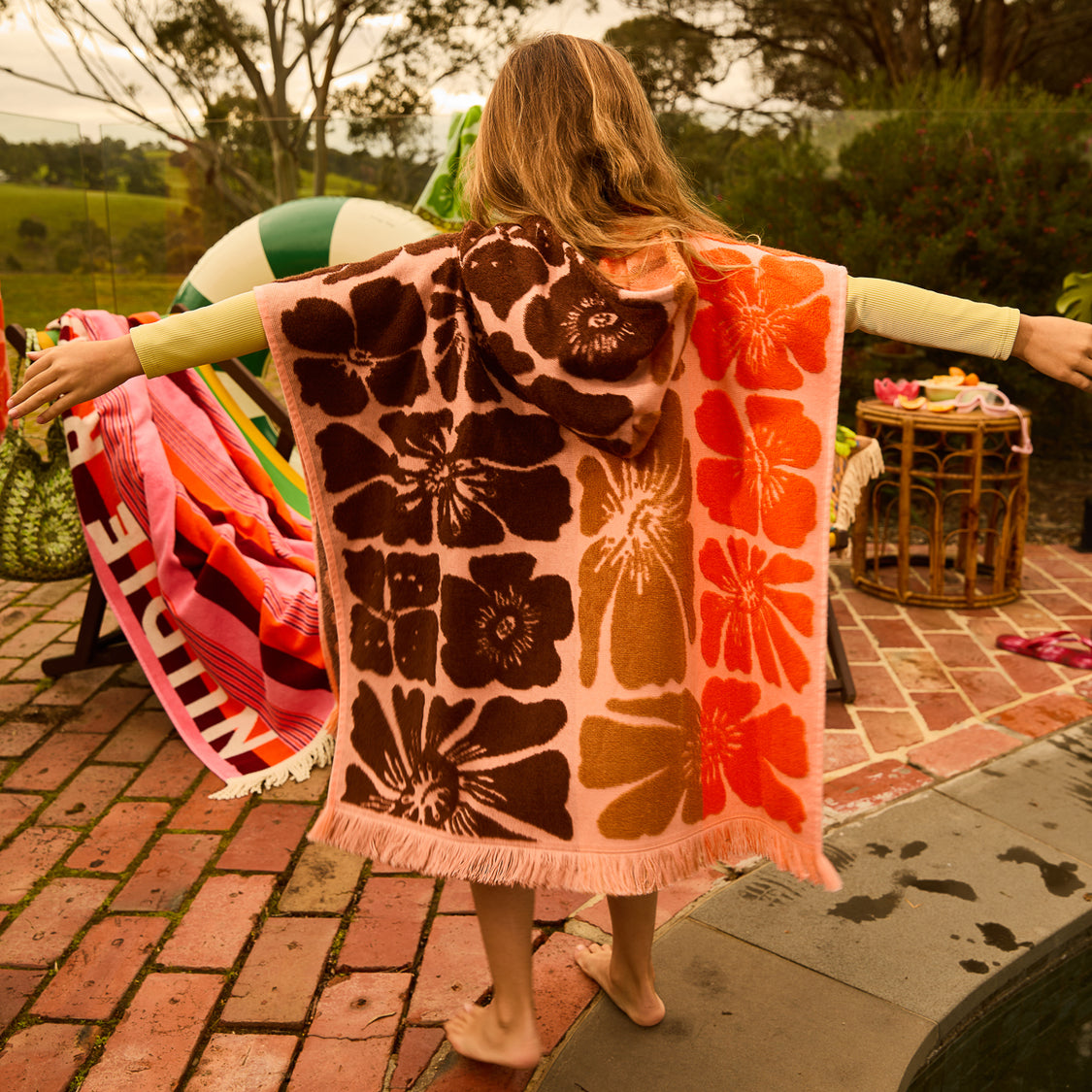 Sage X Clare - Jolene Hooded Towel - Carnelian